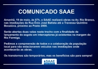 COMUNICADO DE OBRAS - SAAE